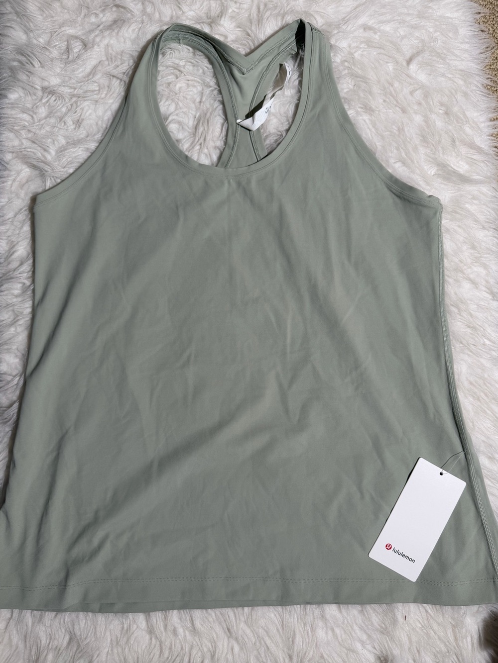 NWT lululemon athletica size 20 Cool Racerback Tank Nulu Light Green Workout Top